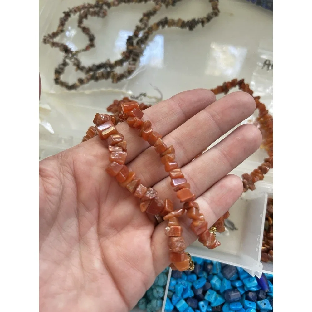 Amber Chip Necklaces Turquoise Mother Of Pearl Coral Jewelry Making Beads Lot